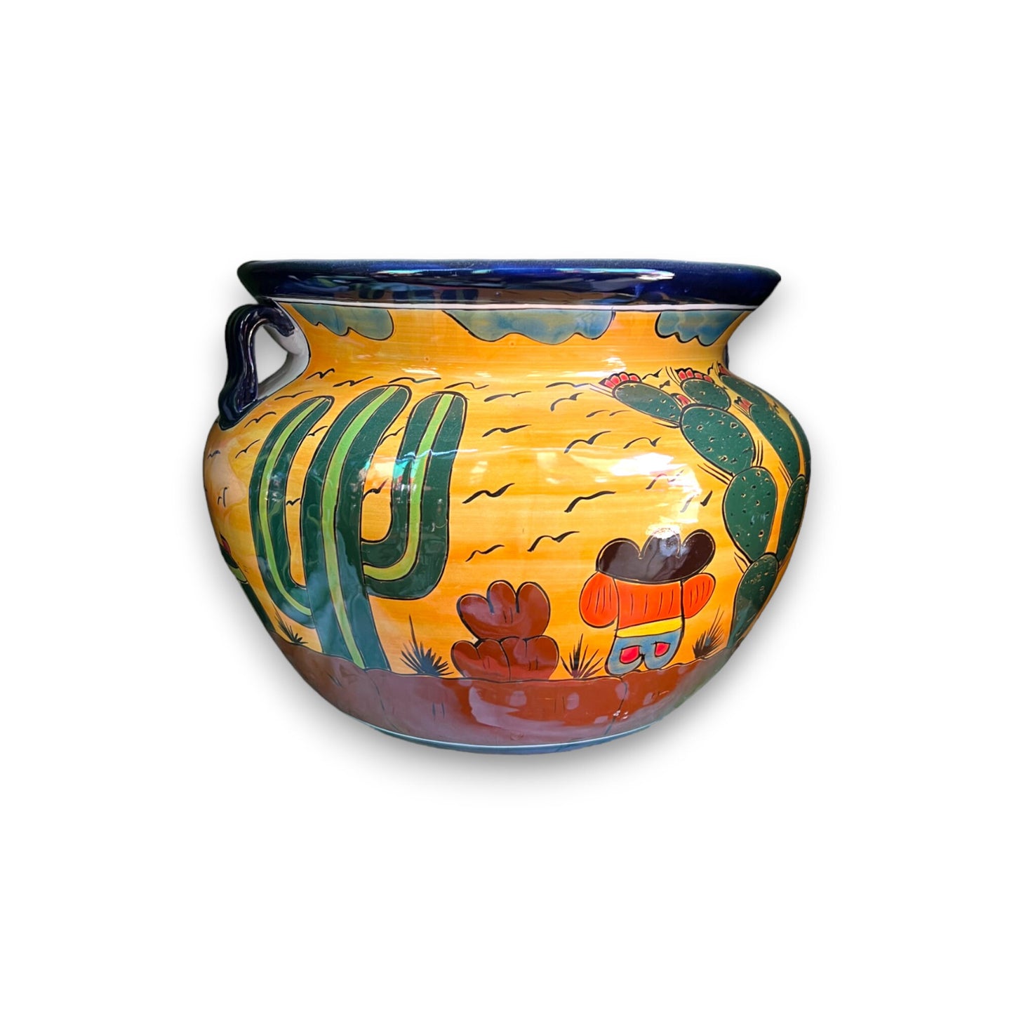 XL HUGE Handmade Talavera Flower Pot | Vibrantly Painted Mexican Planter