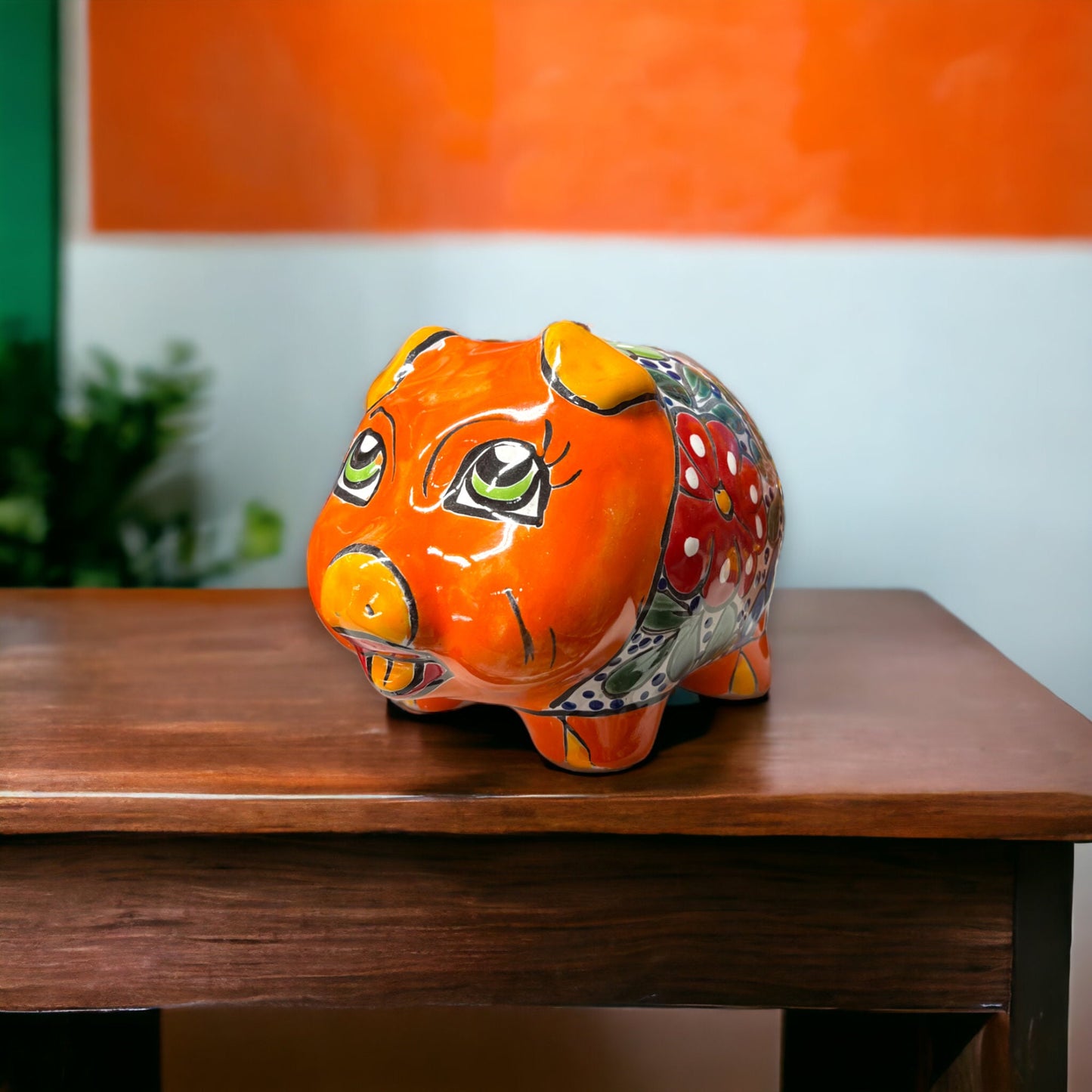 Colorful Talavera Pig Coin Bank | Handmade Medium Piggy Bank