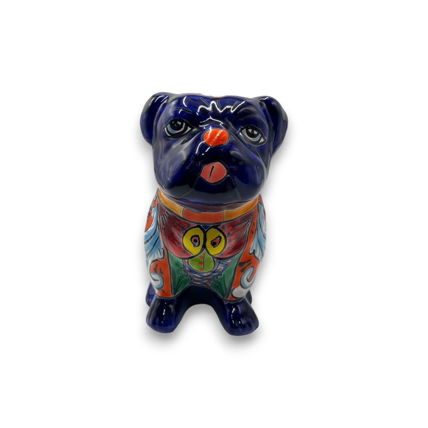 Handmade Talavera Dog Statue | Hand Painted Animal Artwork (Medium)