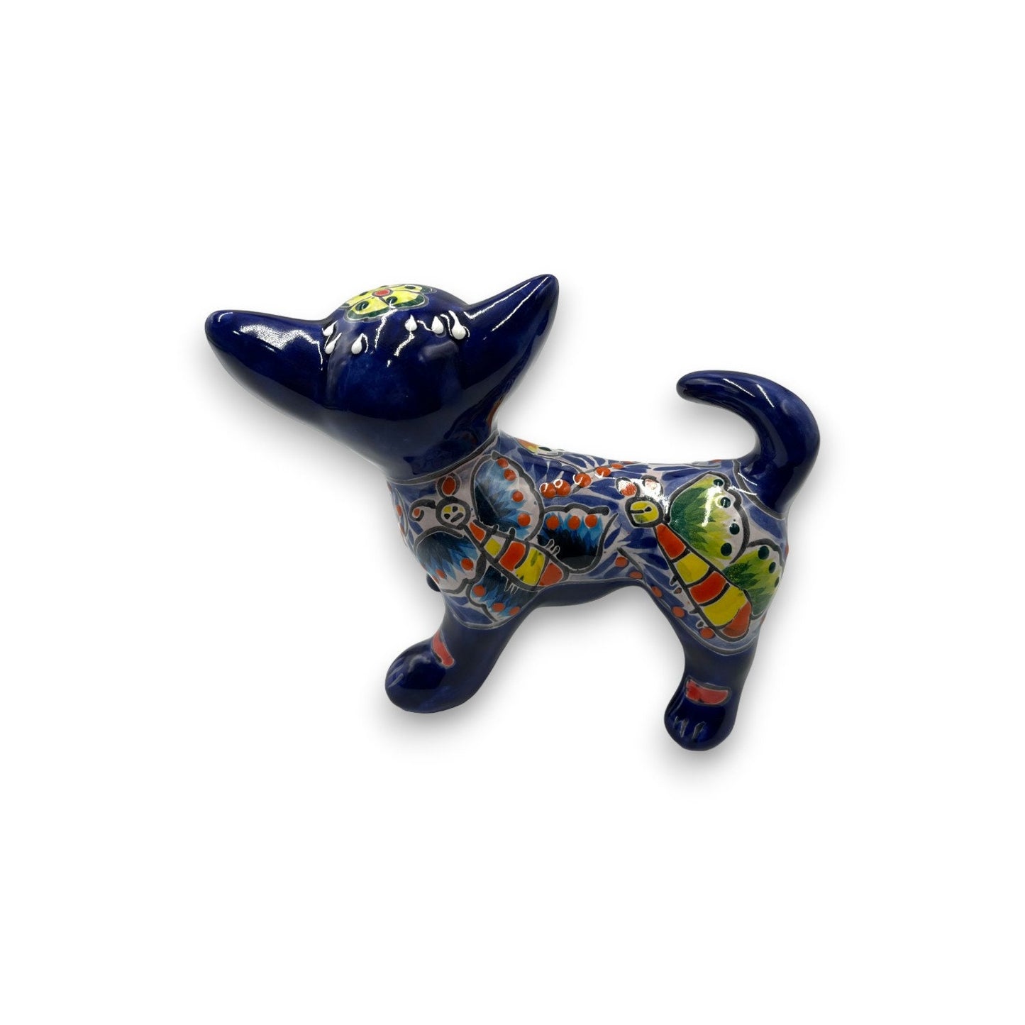 Handmade Talavera Dog Statue | Hand Painted Animal Artwork (Medium)