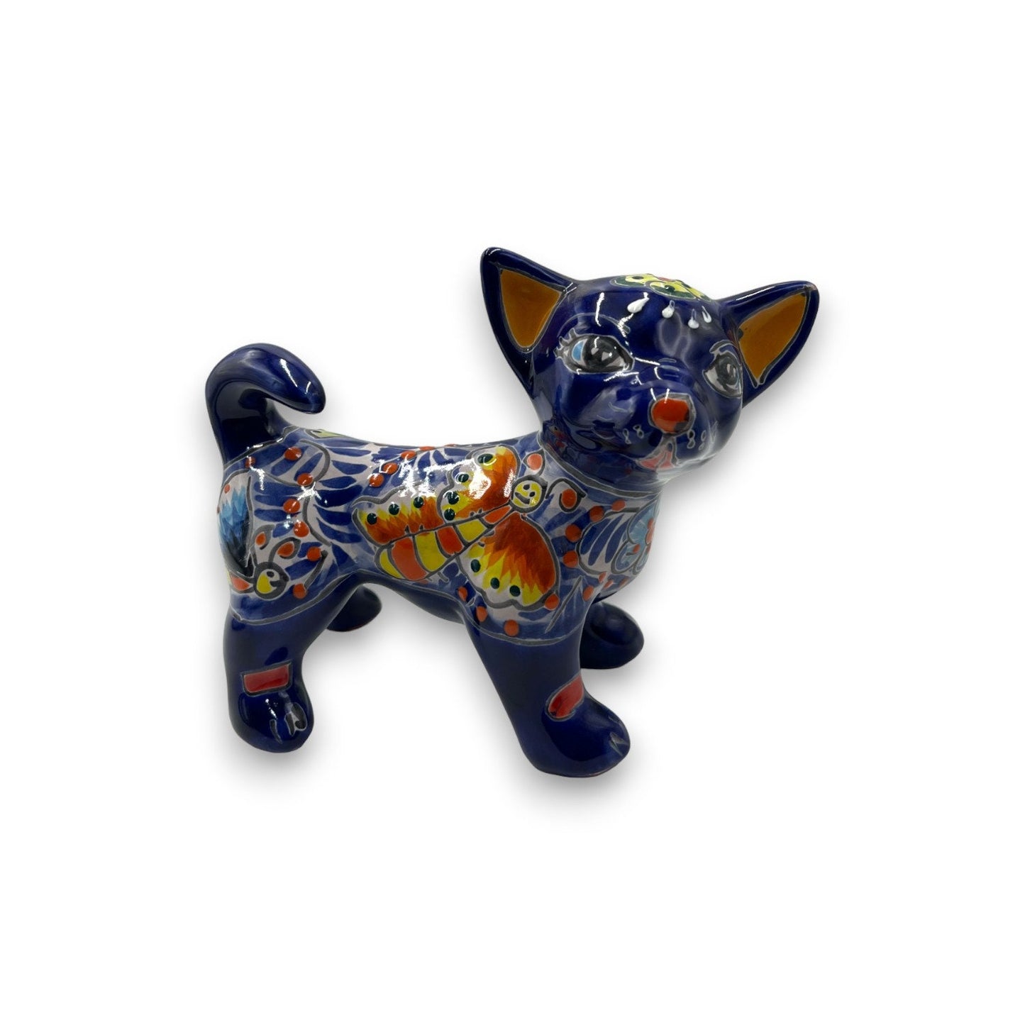 Handmade Talavera Dog Statue | Hand Painted Animal Artwork (Medium)