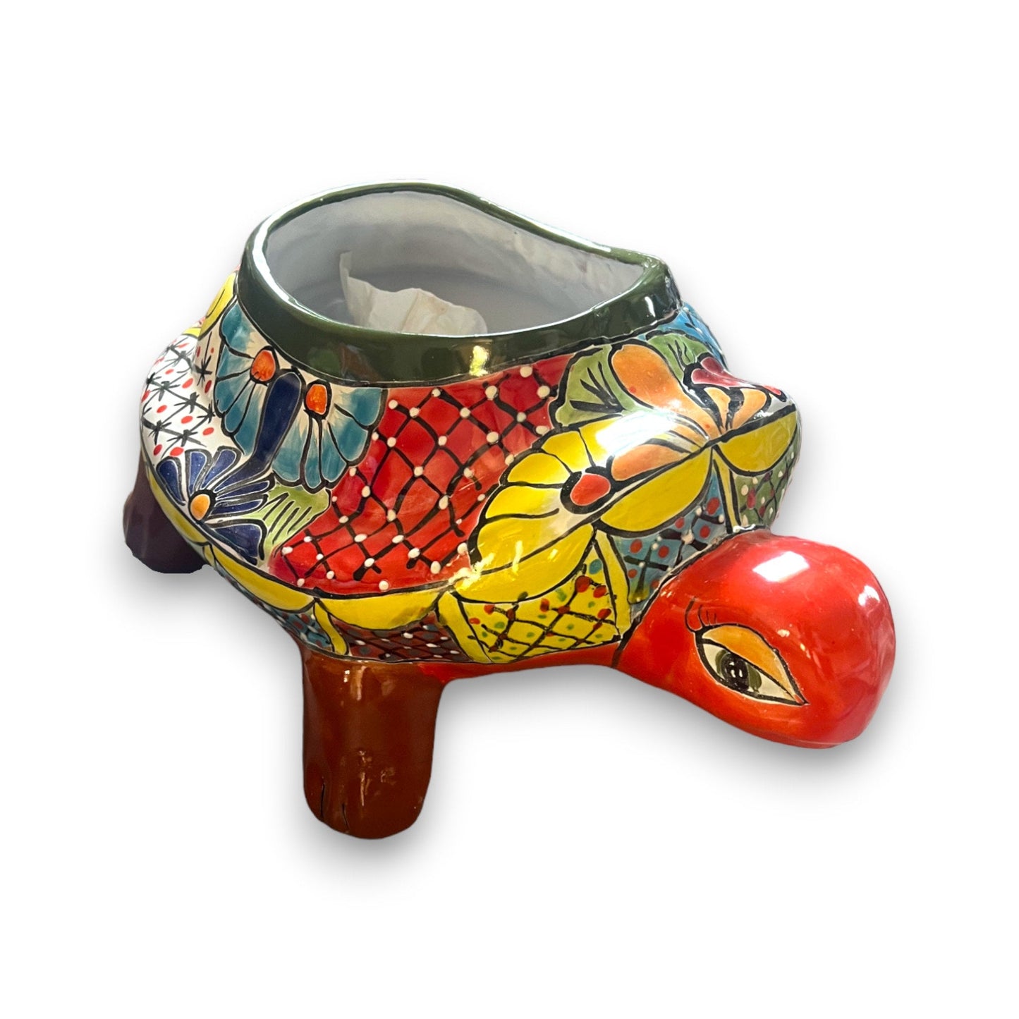 Extra Large Talavera Turtle Planter | Hand-Painted Mexican Pottery