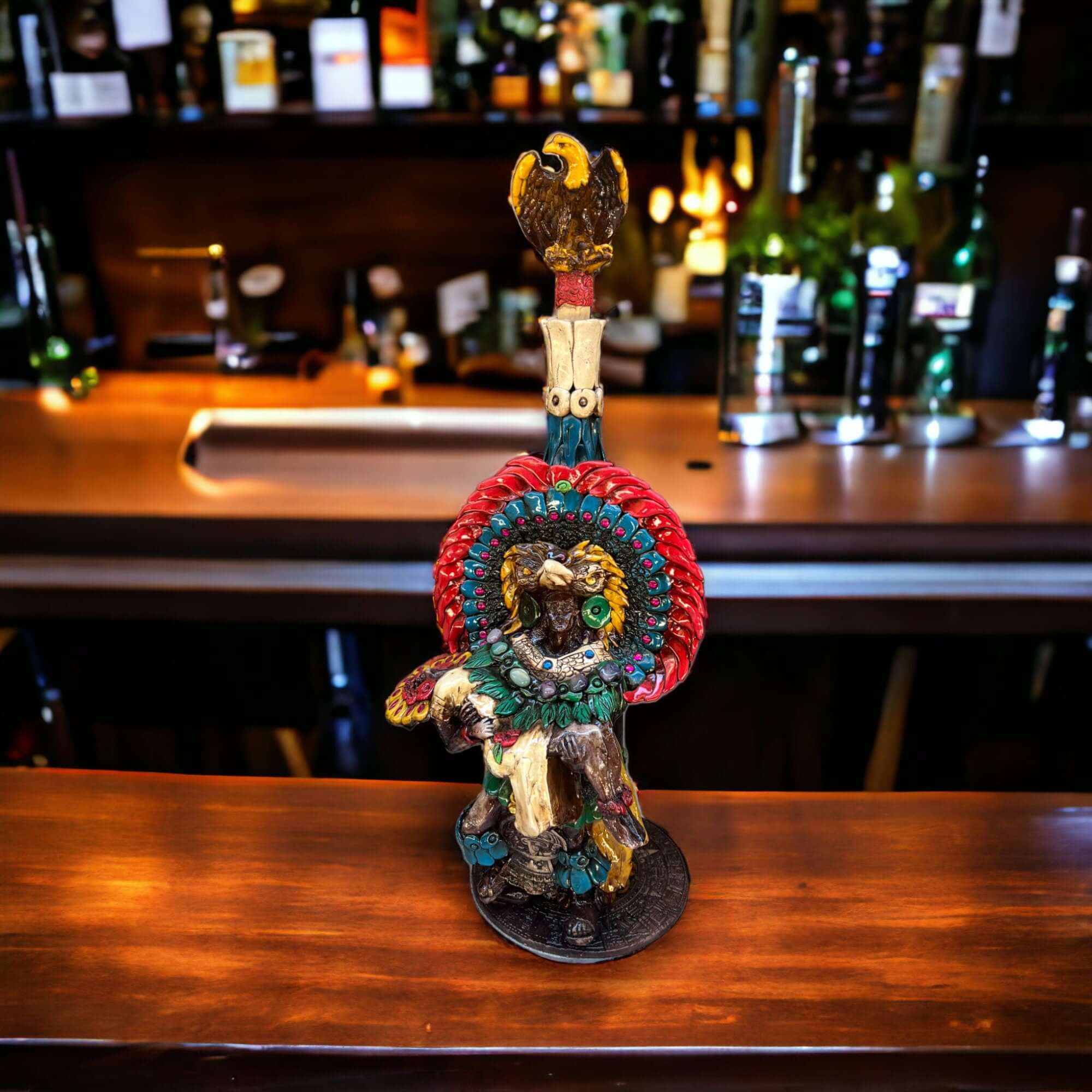 Handcrafted Aztec Warrior Decanter
