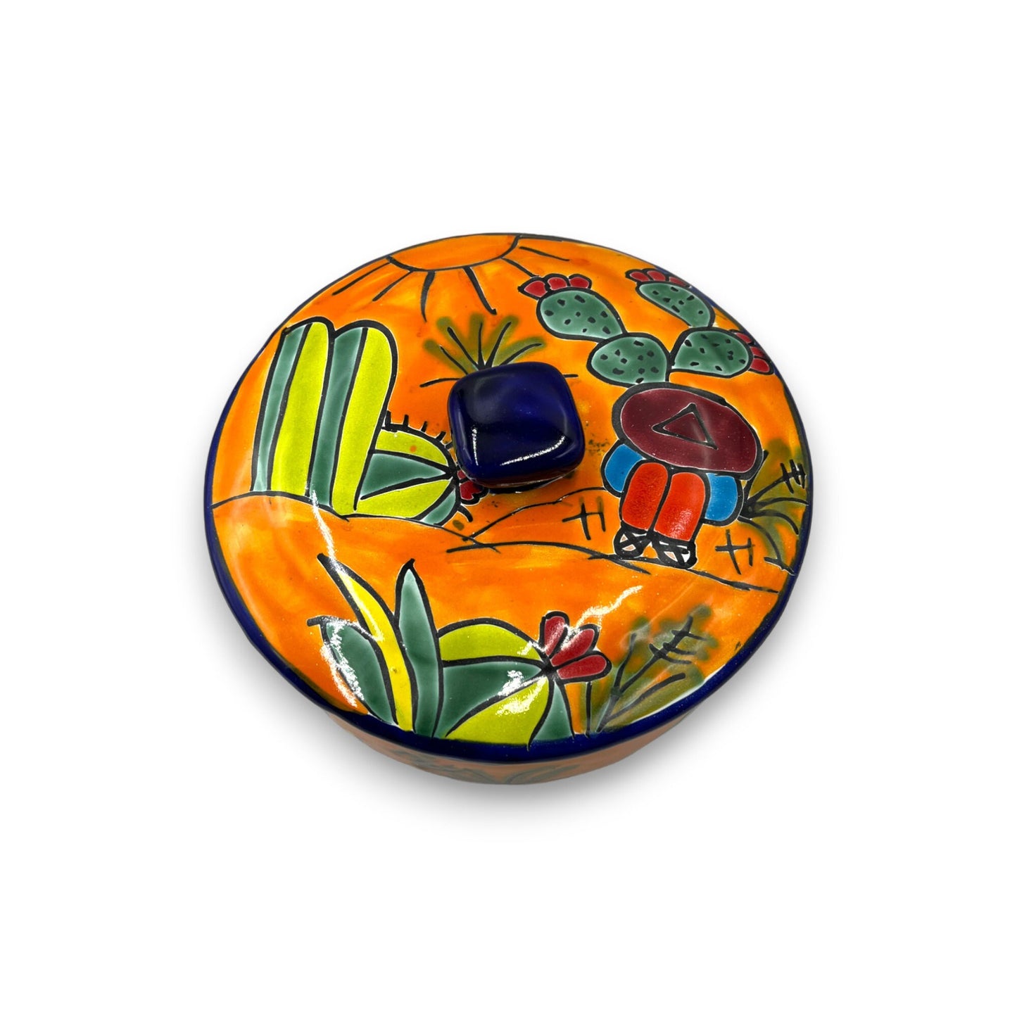 Handcrafted Talavera Tortilla Warmer | Colorful Mexican Sleeping Man Panchito