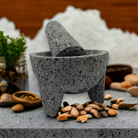 Mexican Volcanic Stone Molcajete | Handmade XL Mortar & Pestle