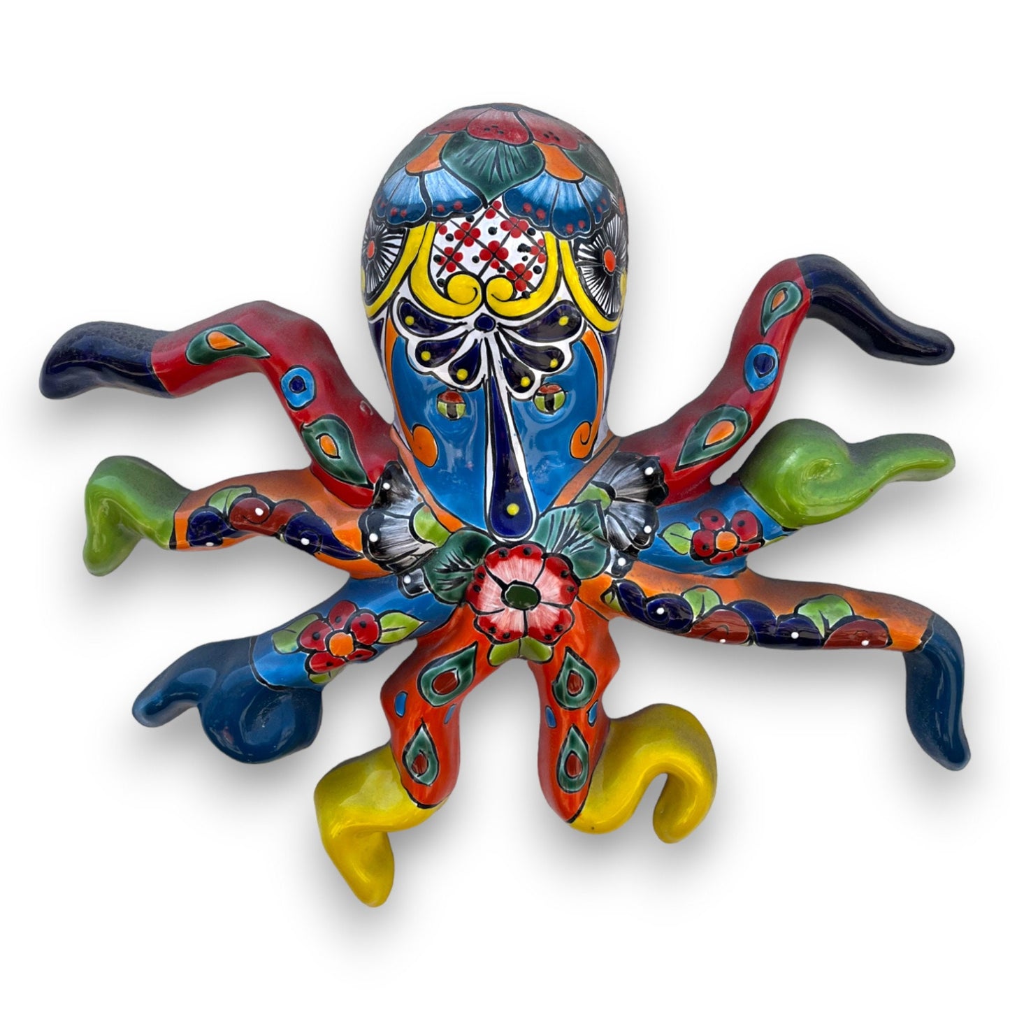 Mexican Handmade Octopus Wall Art | Hand Painted Talavera (Large)