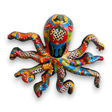Mexican Handmade Octopus Wall Art | Hand Painted Talavera (Large) - vibrant hand-painted Talavera octopus wall sculpture from Guanajuato, Mexico