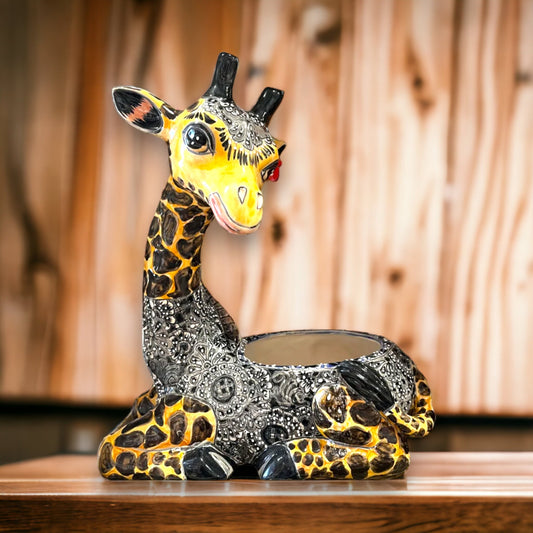 Talavera Giraffe Statue | Hand-Painted Talavera Giraffe