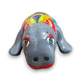 Mexican Handmade Seal Statue | Colorful Talavera Seal (Medium Size) - hand-painted kiln-fired Talavera seal from Guanajuato with vibrant floral design