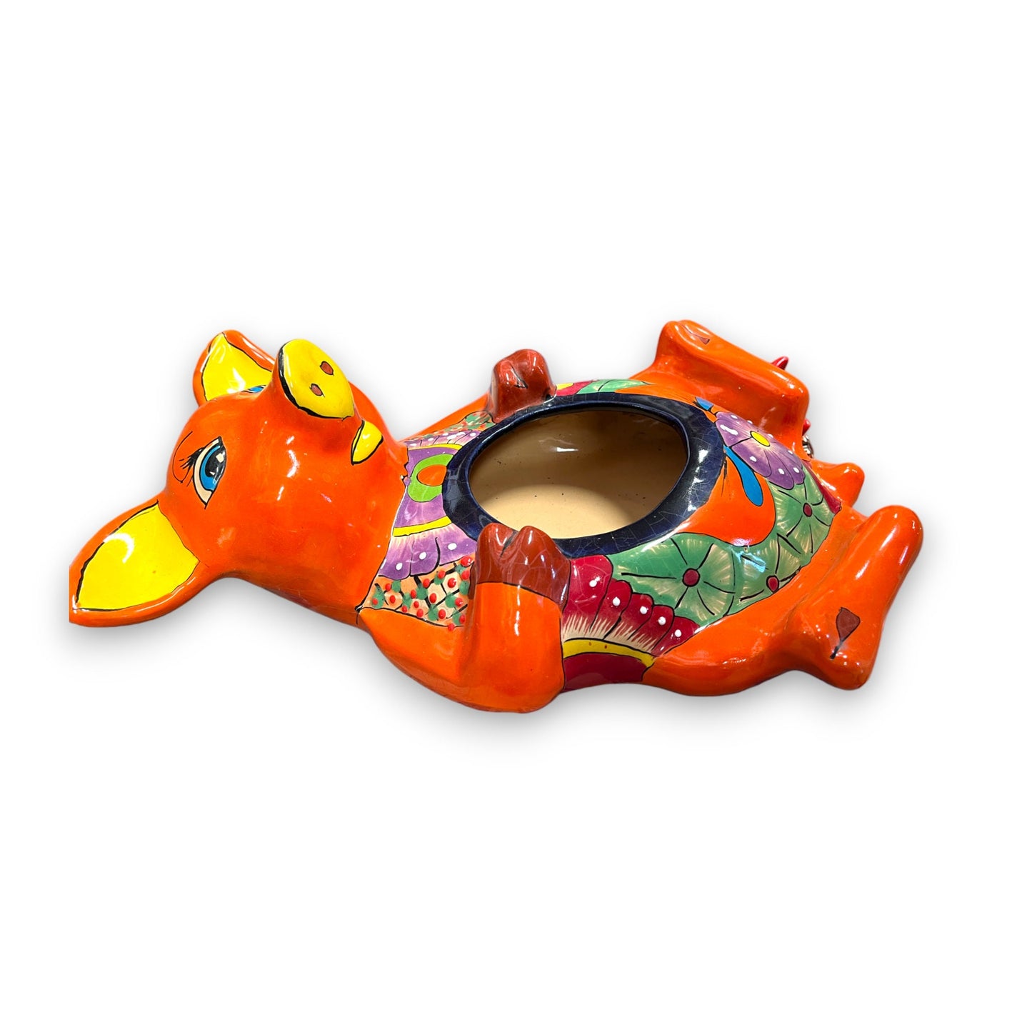 Mexican Handmade Pig Planter | Colorful Talavera Pig (Medium Size)