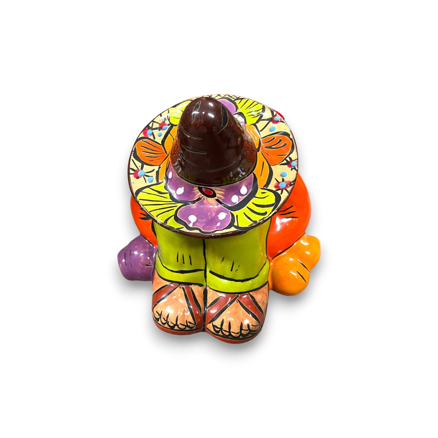 Colorful Hand-Painted Talavera Sleeping Panchito Planter | Mexican Pottery Art