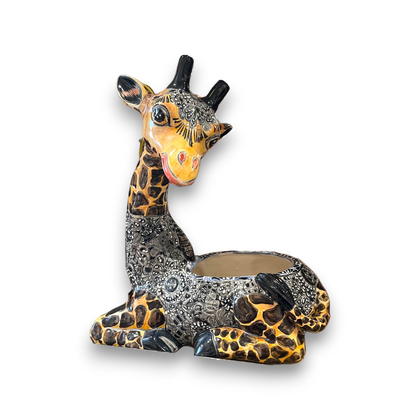 Talavera Giraffe Statue | Hand-Painted Talavera Giraffe