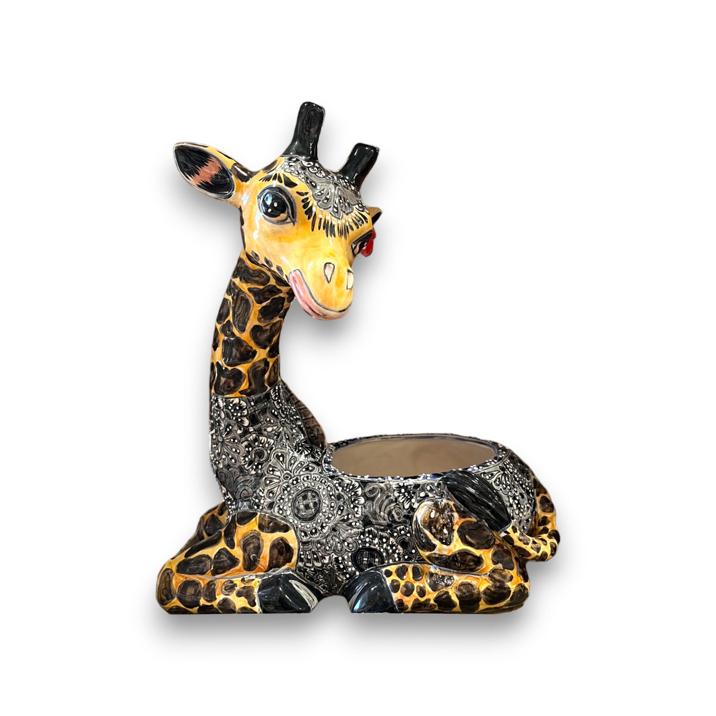 Talavera Giraffe Statue | Hand-Painted Talavera Giraffe