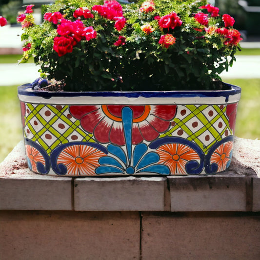 Mexican Handmade Flower Pot | Hand Painted Talavera Succulent Planter