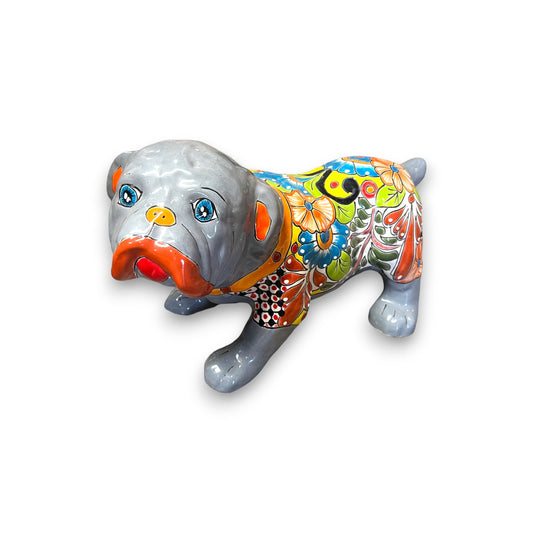 Handmade Talavera Dog Statue | Colorful Hand-Painted Medium Animal Artwork