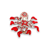 Mexican Handmade Octopus Wall Art | Hand Painted Talavera (Large) - red and white hand-painted Talavera ceramic octopus wall decor, kiln-fired, lead-free glaze