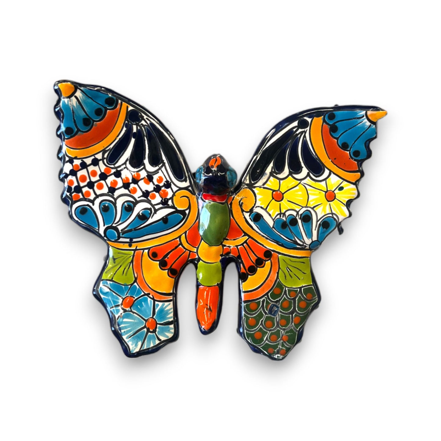 Mexican Handmade Butterfly Wall Art | Colorful Talavera (Medium)