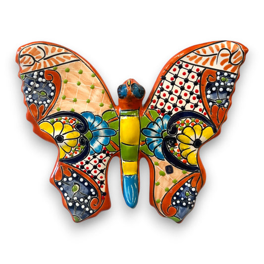 Mexican Handmade Butterfly Wall Art | Colorful Talavera (Medium)