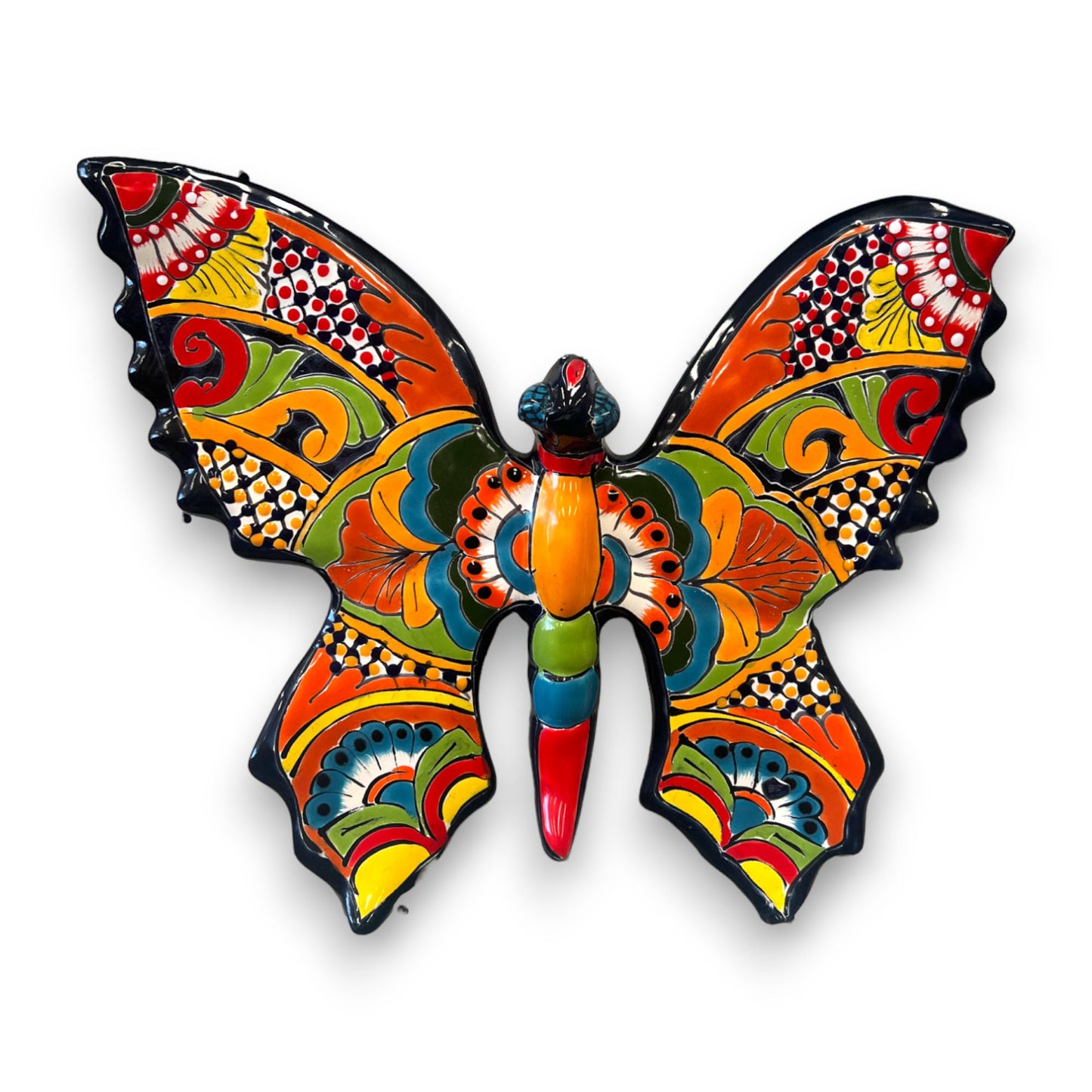 Mexican Handmade Butterfly Wall Art | Colorful Talavera (Medium)