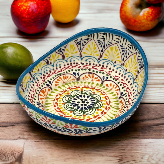 Colorful Talavera Fruit Basket | Handcrafted Mexican Pottery Centerpiece