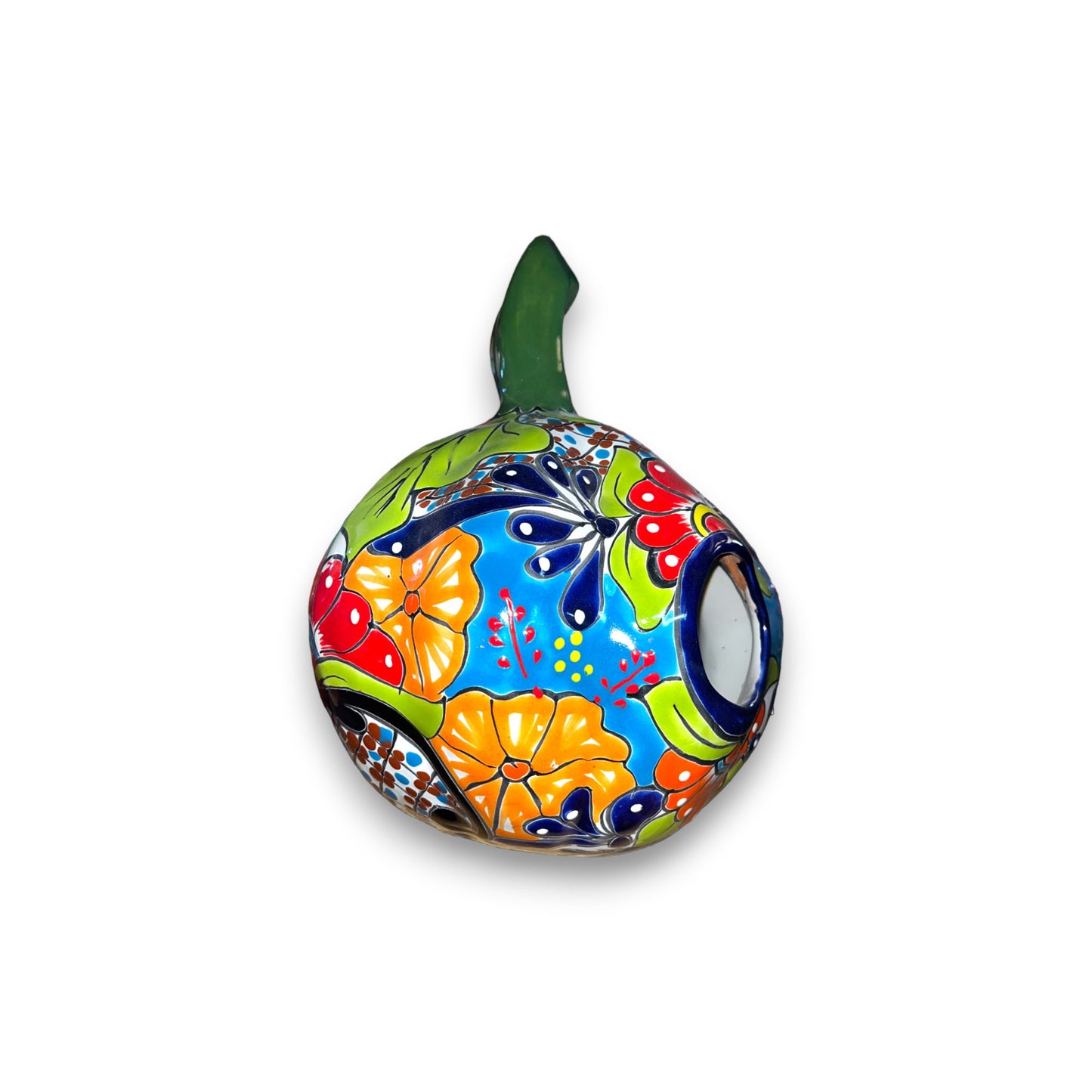 Talavera Pumpkin | Handcrafted Mexican Jack-o'-Lantern Art (10" Diameter)