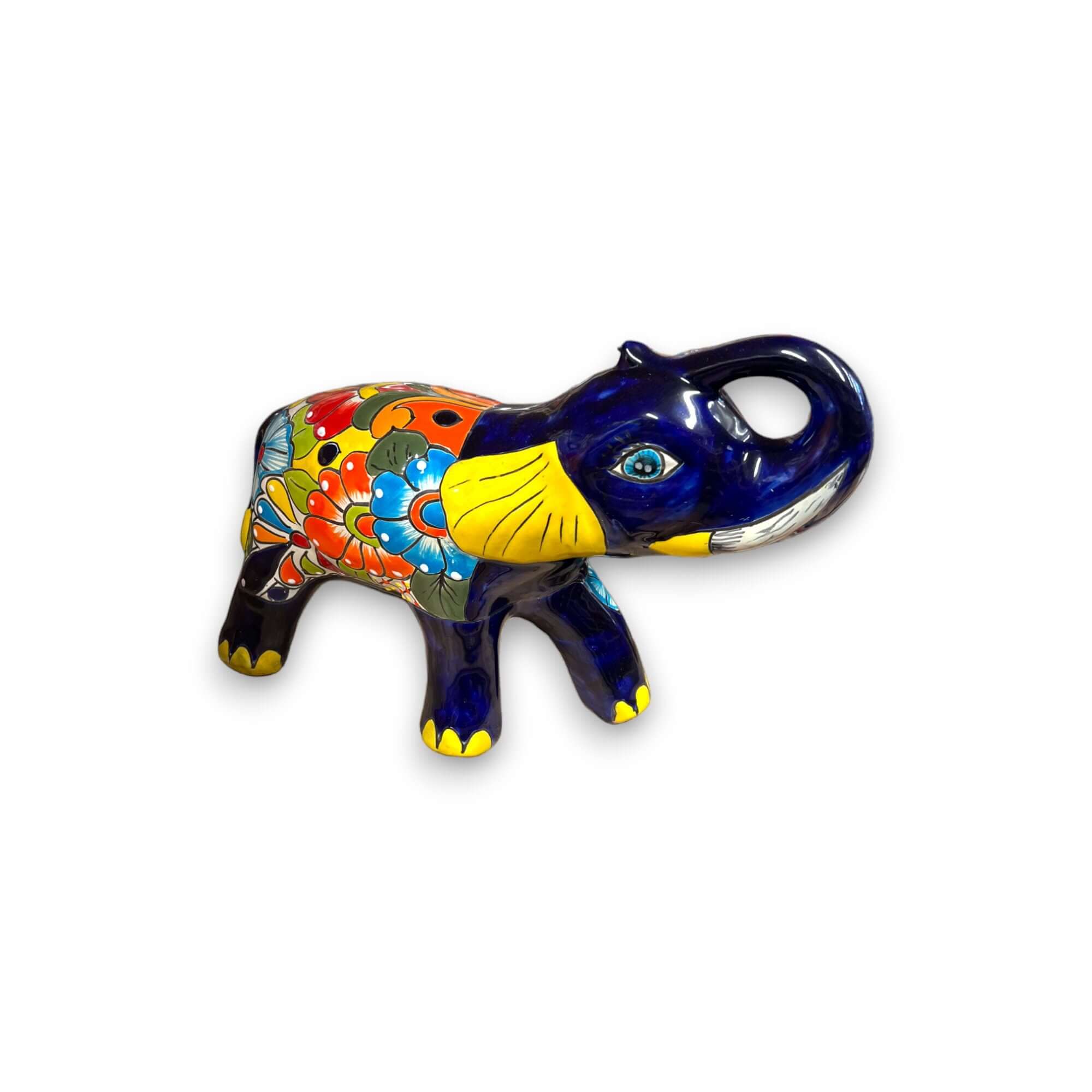Colorful Talavera Elephant Coin Bank | Handmade Medium Piggy Bank