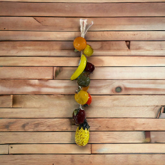 Hand-Painted Mexican Fruit Garland | Colorful Hanging Fruit Wall Art