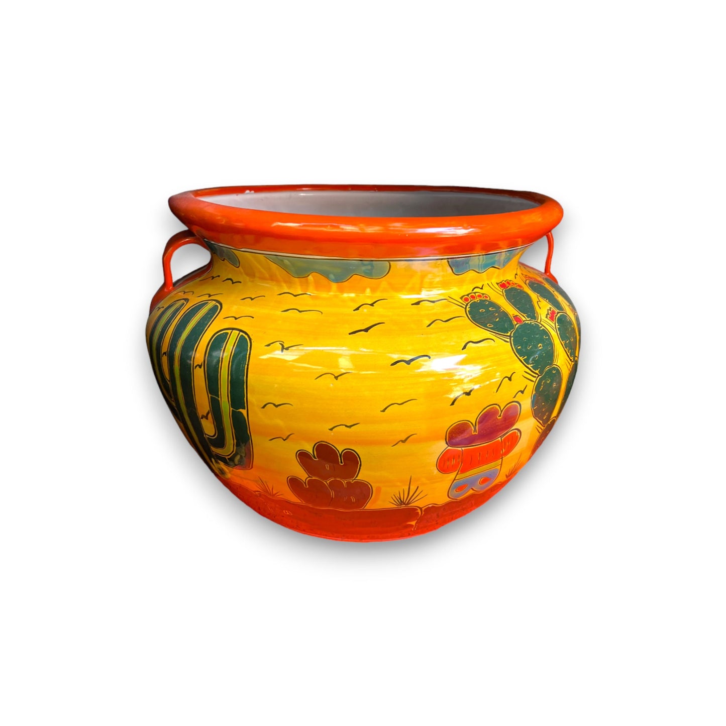 XL HUGE Handmade Talavera Flower Pot | Vibrantly Painted Mexican Planter