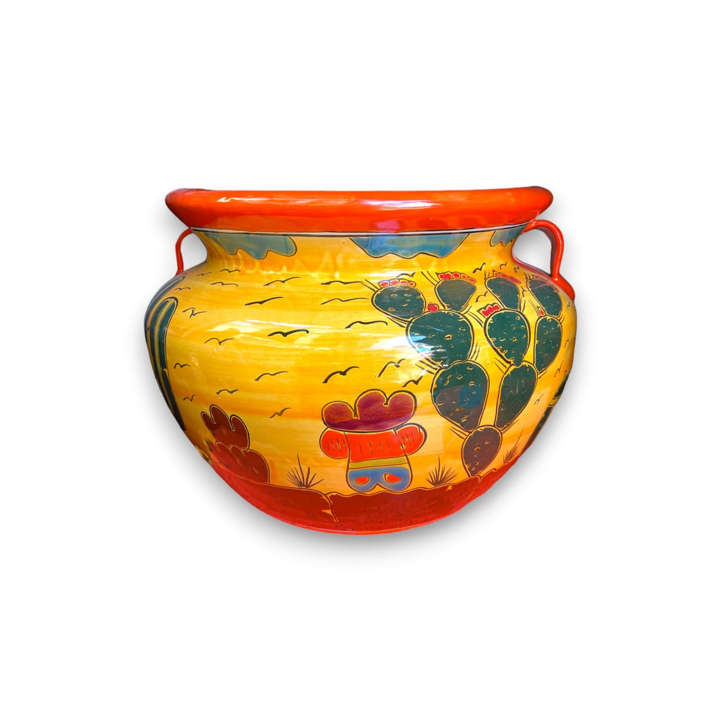 XL HUGE Handmade Talavera Flower Pot | Vibrantly Painted Mexican Planter