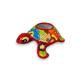 Small Talavera Sea Turtle Planter | Hand-Painted Mexican Turtle Pottery - colorful hand-painted red talavera turtle planter