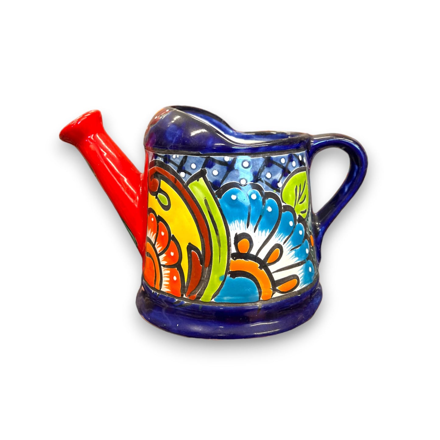 Colorful Talavera Watering Can Planter | Hand-Painted Mexican Pottery (Medium)