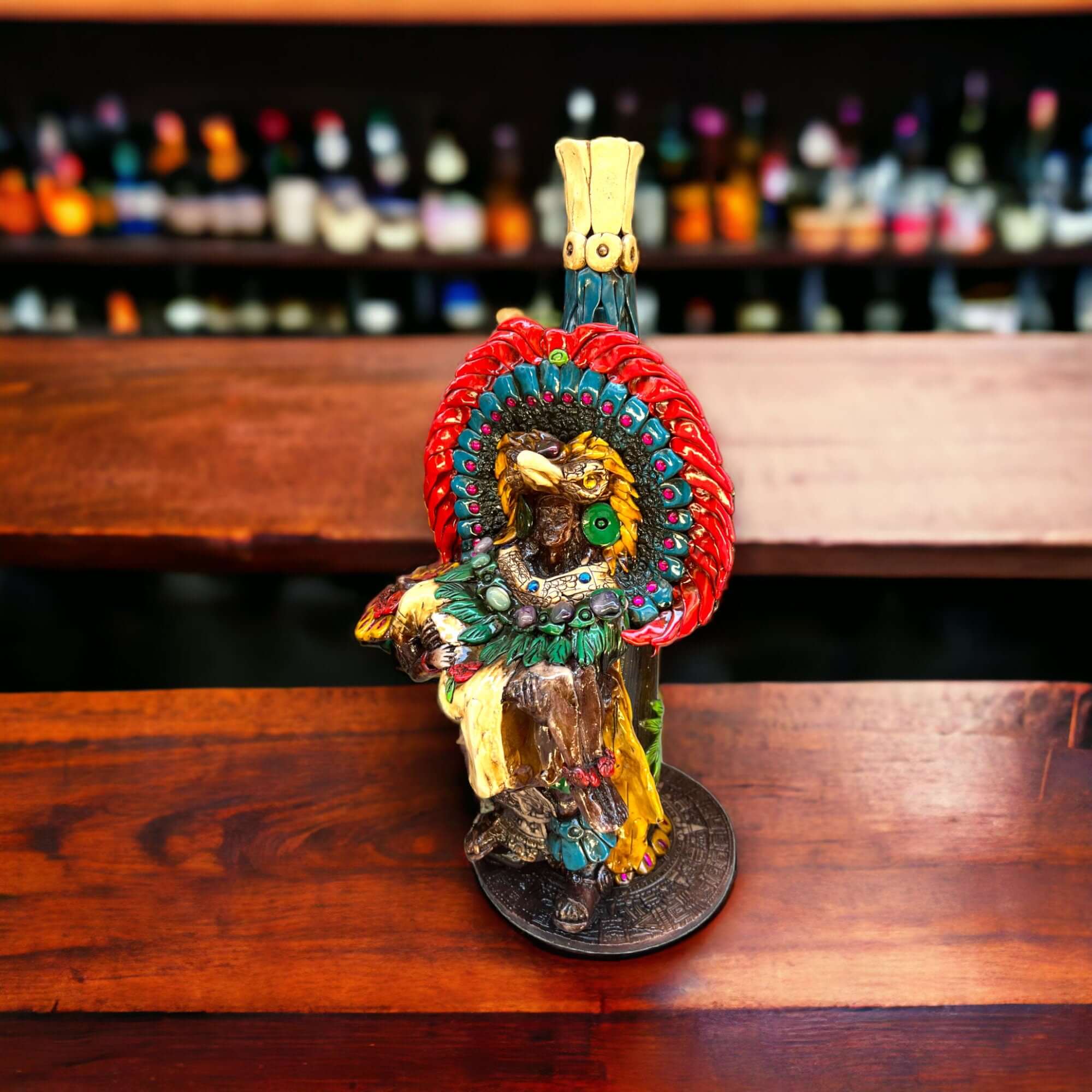 Handcrafted Aztec Warrior Decanter