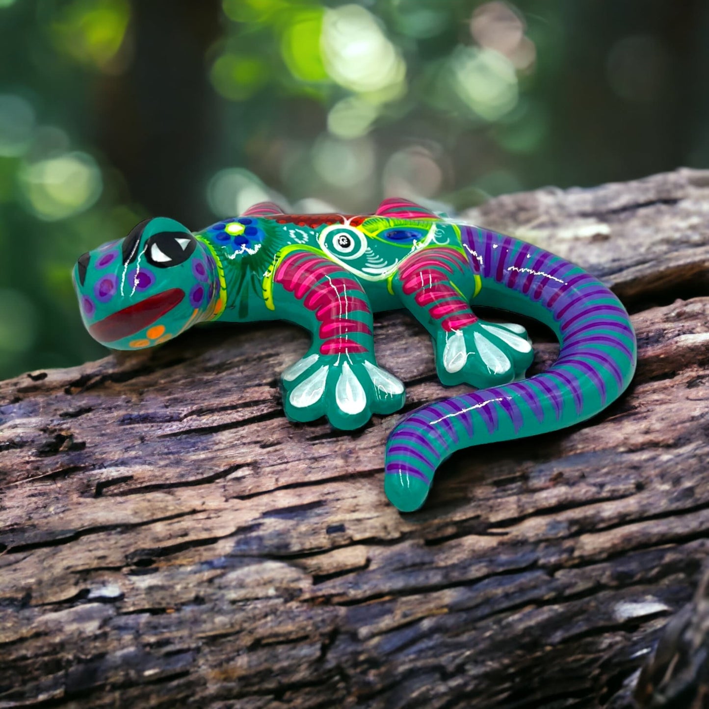 Vibrant Mexican Handcrafted Lizard Wall Art | Talavera Hand-Painted Décor (Small)