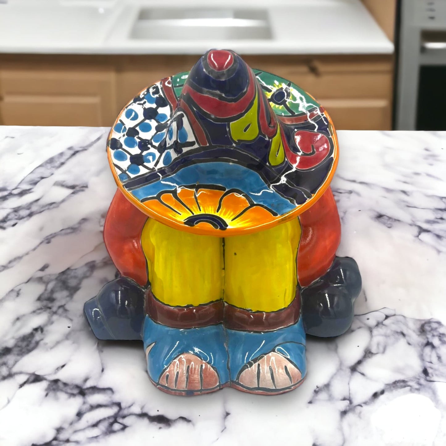 Colorful Handmade Talavera Canister | Sleeping Panchito Mexican Pottery