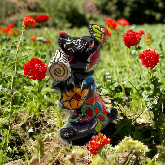 Handmade Talavera Dog Statue Decor