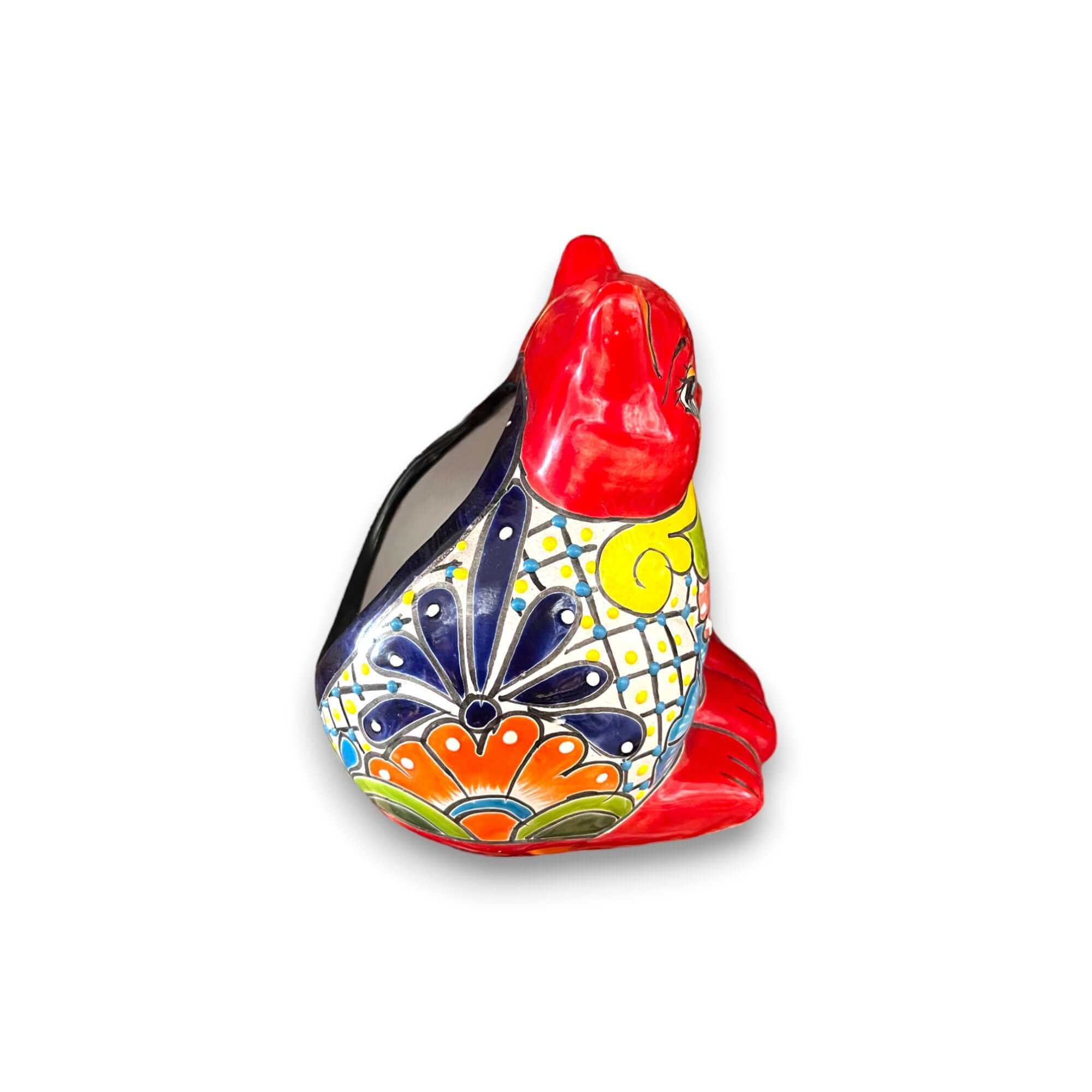 Adorable Handmade Fat Cat Planter | Talavera