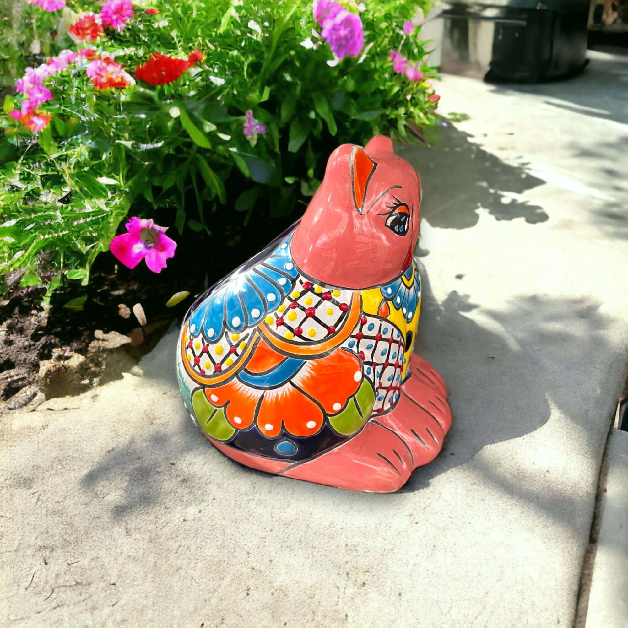 Adorable Handmade Fat Cat Planter | Talavera