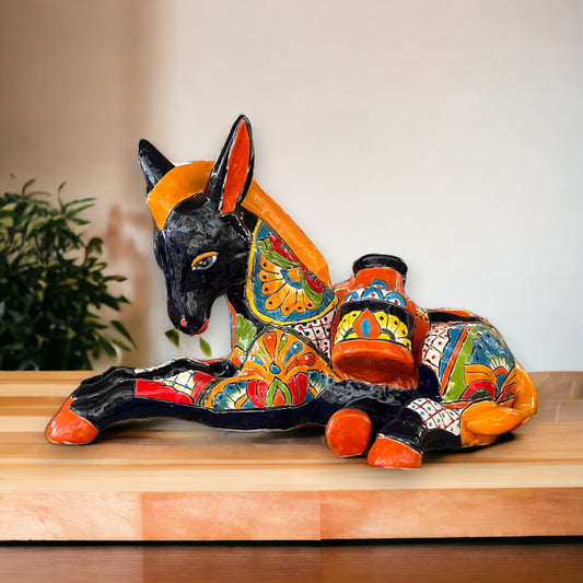 Colorful XL Talavera Horse Statue | 20" Handmade Mexican Decor