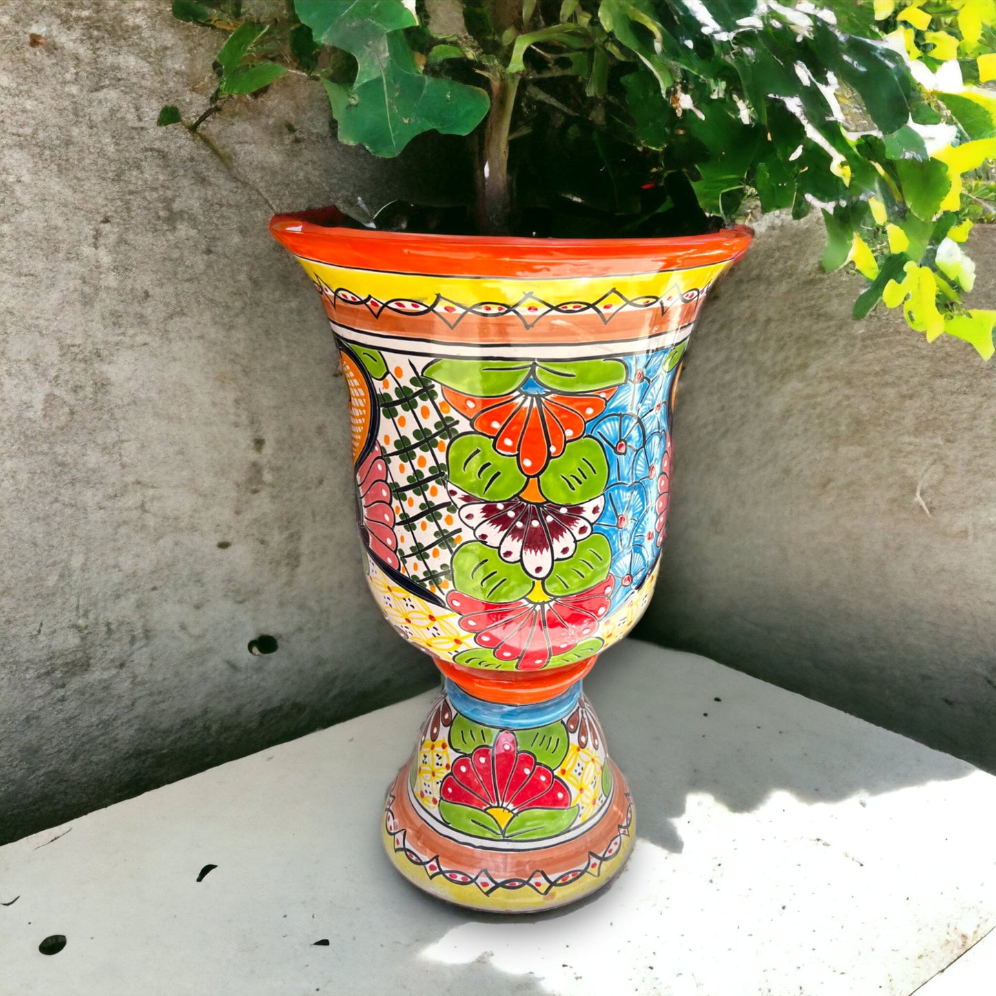 XL Talavera Flower Pot | Hand-Painted Mexican Planter