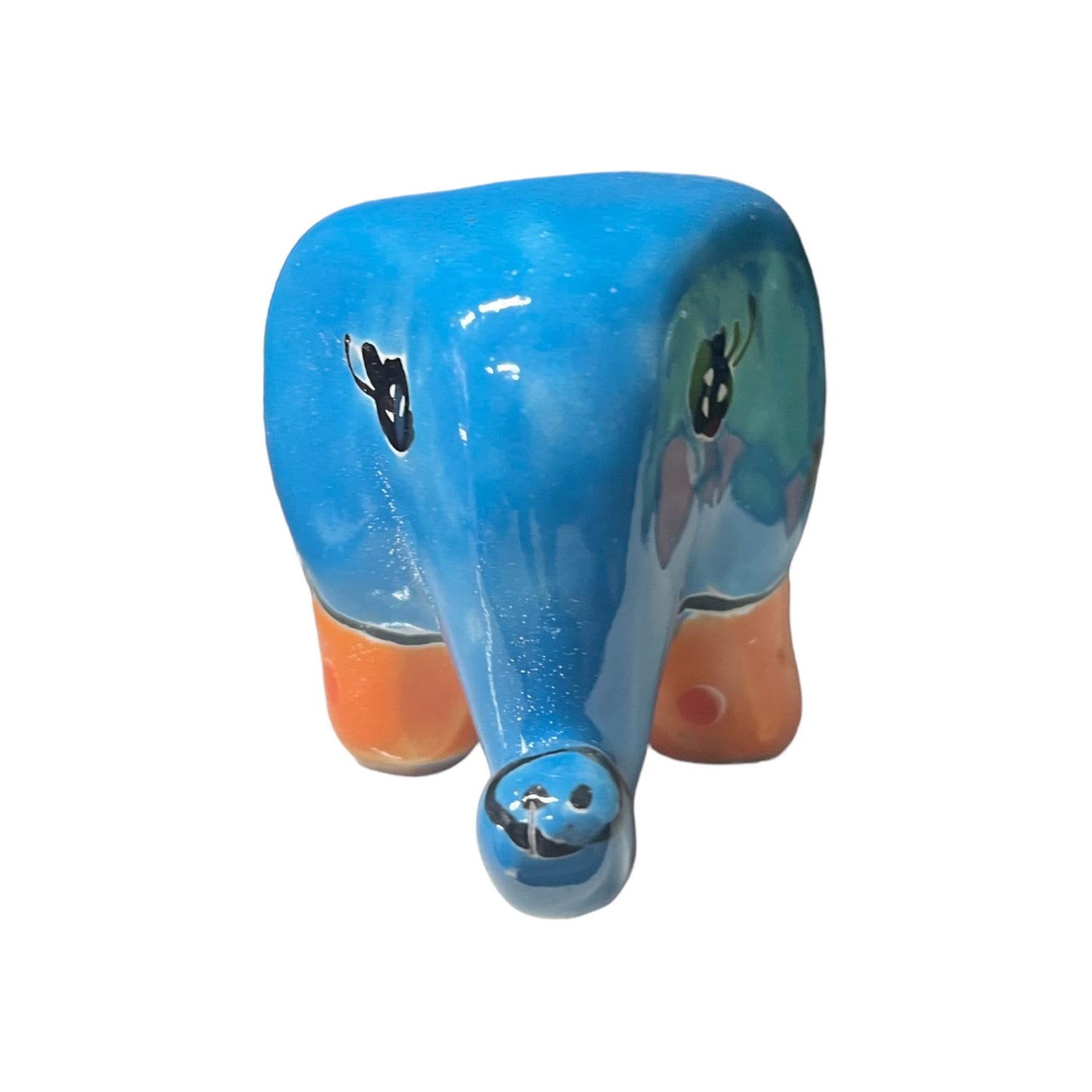 Vibrant Hand-Painted Talavera Elephant Planter | Mexican Ceramic Animal Pot