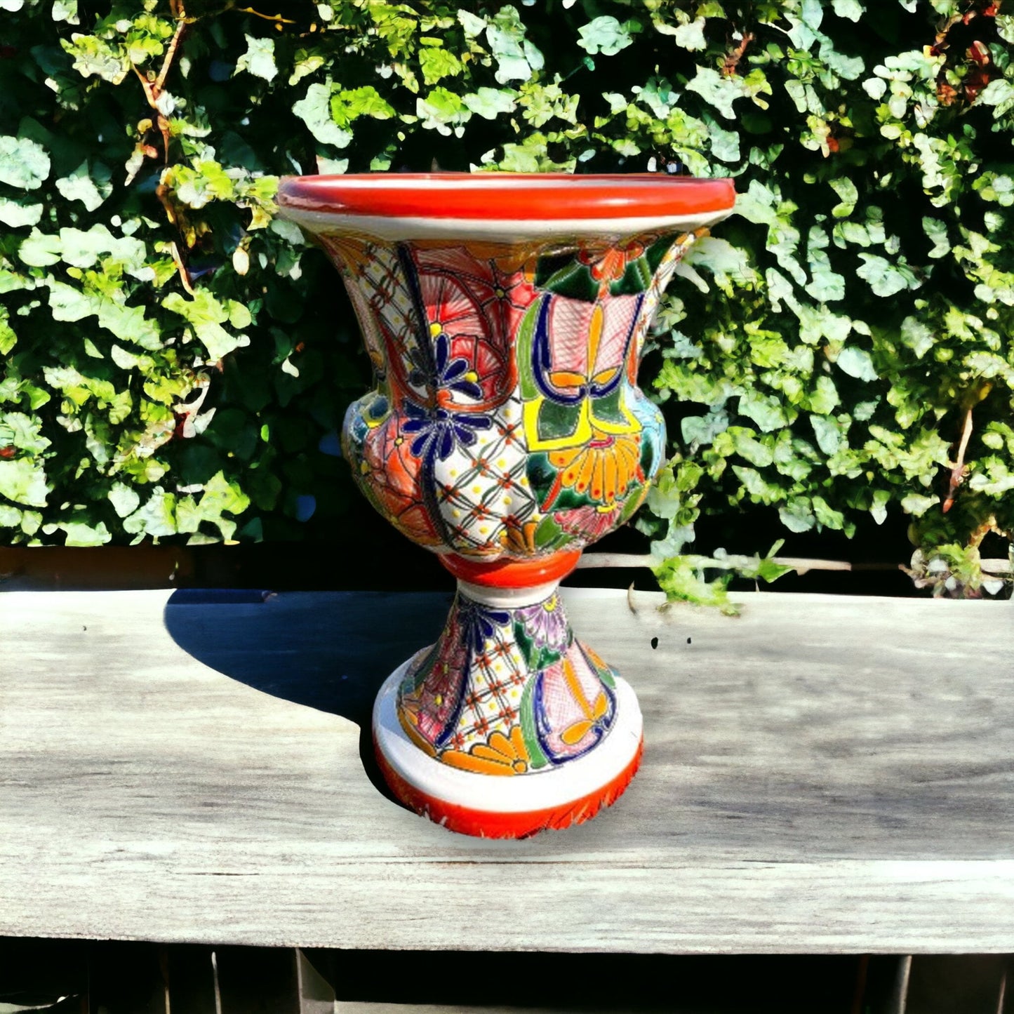 Mexican Handmade Flower Pot | Hand-Painted Talavera Planter (Extra Large)