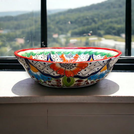 Hand-Painted Talavera Fruit Bowl | Authentic Artisan Mexican Pottery