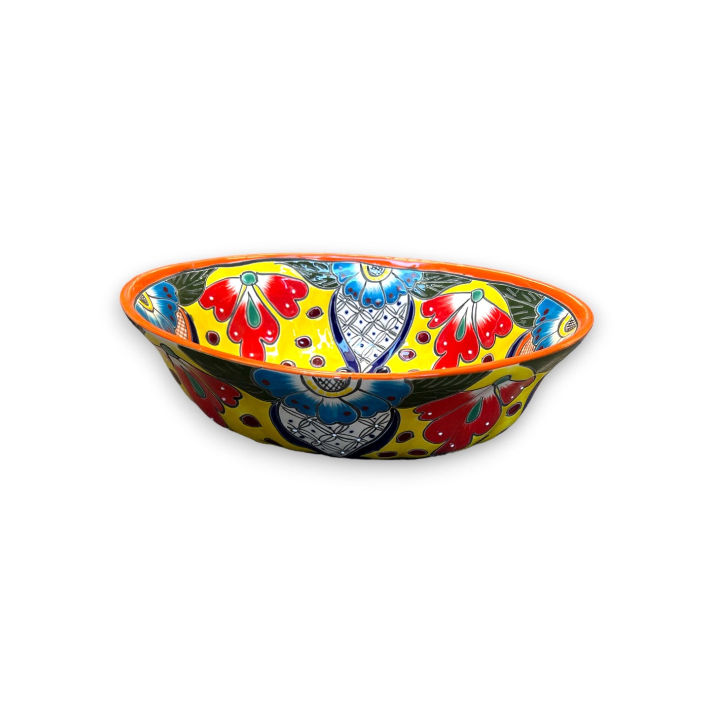 Hand-Painted Talavera Fruit Bowl | Authentic Artisan Mexican Pottery