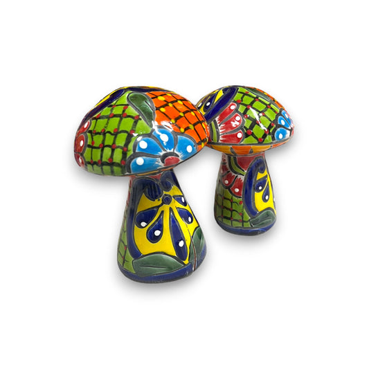 Talavera Mushroom Set | Hand-Painted Colorful Decor (Set of 3)