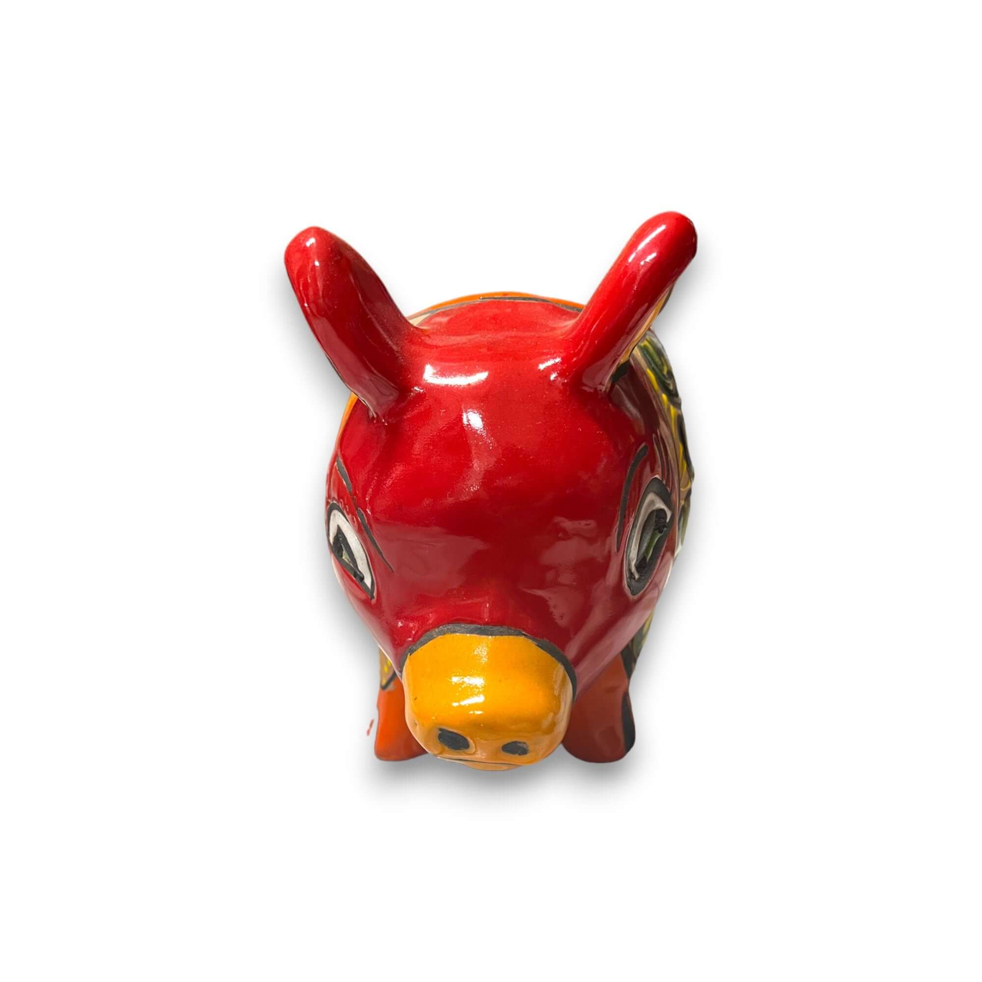 Colorful Mexican Talavera Pig Planter - Medium