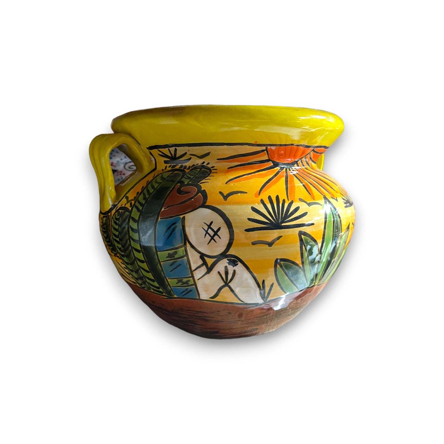 Hand-Painted Talavera Flower Pot | Artisan-Crafted Desert Design Planter