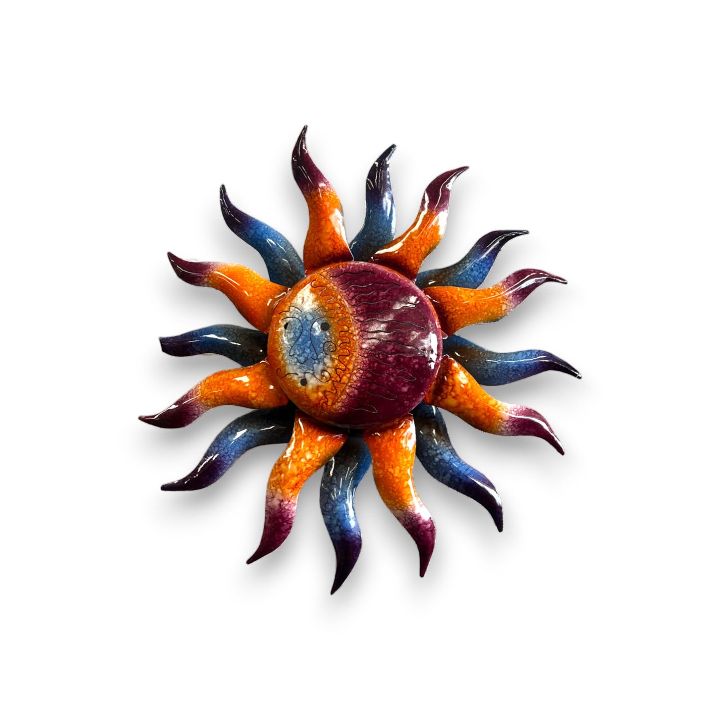 Vibrant Metal Sun Wall Decor | Handcrafted Mexican Artwork