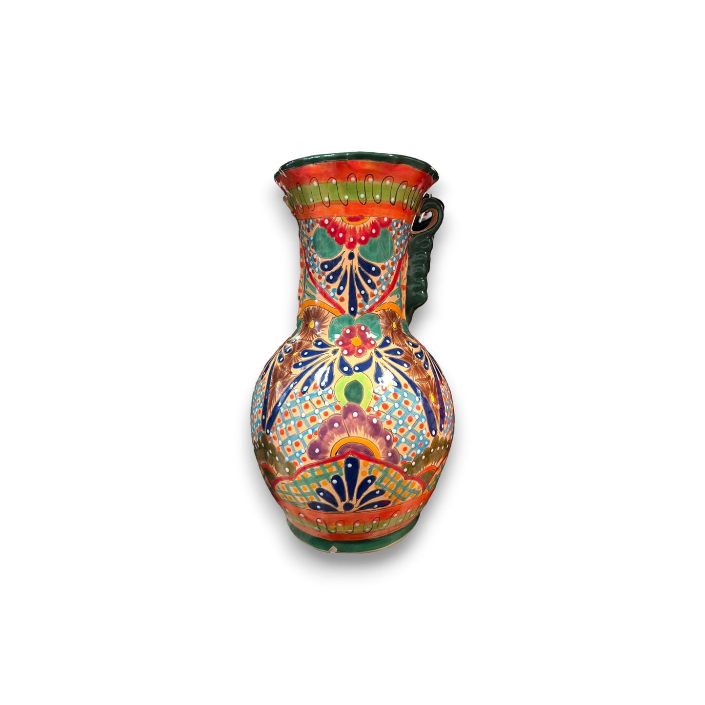 Vibrant Talavera Vase | Large Mexican Handcrafted Pottery (24" Tall)