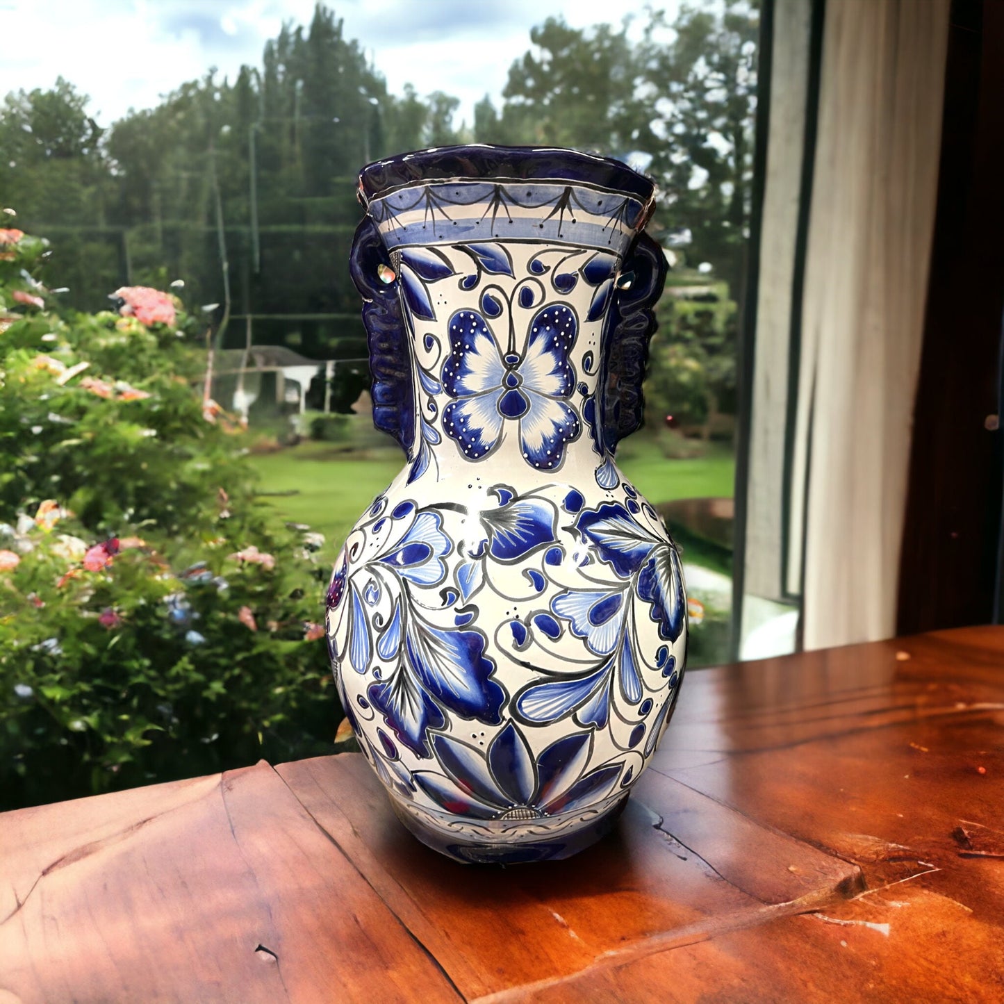 Vibrant Talavera Vase | Large Mexican Handcrafted Pottery (24" Tall)