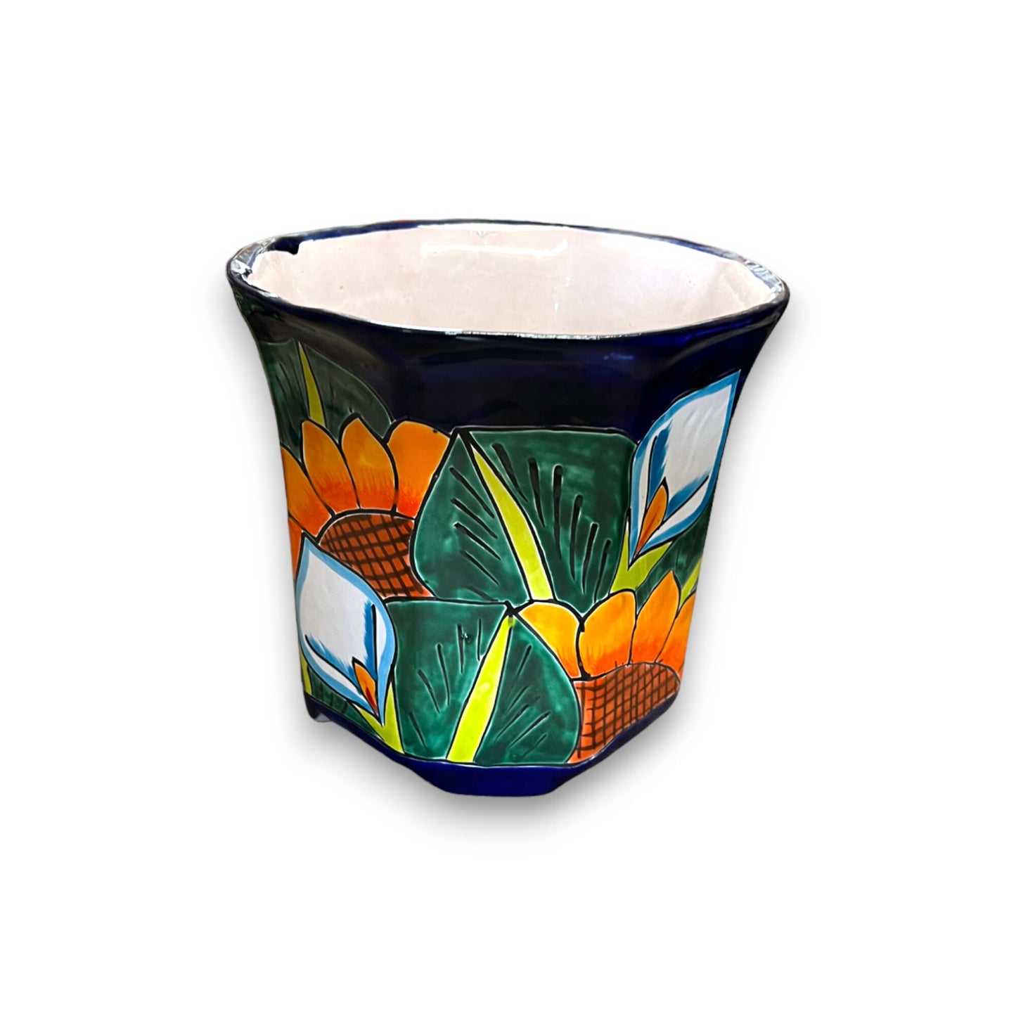 Colorful Set of 3 Talavera Planters | Hand-Painted Mexican Calla Lily Pottery